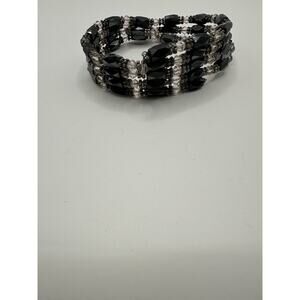 Magnetic Multi-Strand Faceted Bead Necklace Wrap Bracelet 30”